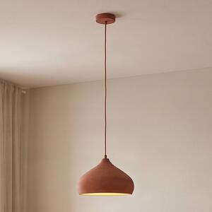 Lampa wisząca Fiona Lindby, możliwość ściemniania, terracotta, salon / jadalnia, beton, śródziemnomorski
