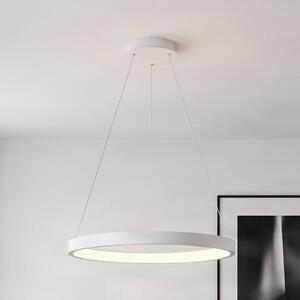 Lampa wisząca Albiona Arcchio, możliwość ściemniania, biały / opal, kuchnia, metal, nowoczesny