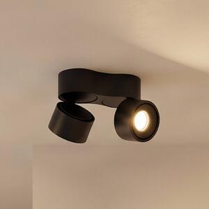 Arcchio reflektor sufitowy LED Rotari, 1240lm, 2-punktowa wersja, czarny Rotari Arcchio, możliwość ściemniania, czarny, salon / jadalnia, aluminium, nowoczesny