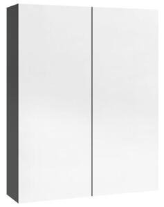 Szafka łazienkowa z lustrem 60x15x75 cm, mdf, szary z połyskiem