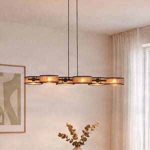 Lampa wisząca DRUMZ EMIBIG LIGHTING, możliwość ściemniania, brązowy / rdzawy, salon / jadalnia, tkanina / materiał / jedwab, nowoczesny
