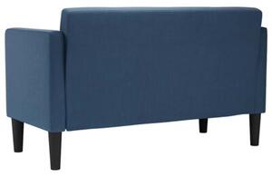 Sofa dwuosobowa niebieska 111 cm tkanina