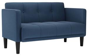 Sofa dwuosobowa niebieska 111 cm tkanina