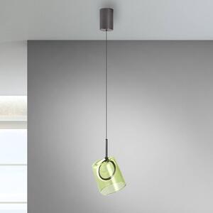 Paul Neuhaus Lampa wisząca LED Zula, zielona, Ø 15 cm, szkło