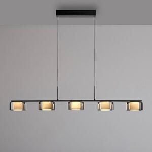 Paul Neuhaus Lampa wisząca szklana Rika, możliwość ściemniania, czarny, salon / jadalnia, szkło, nowoczesny