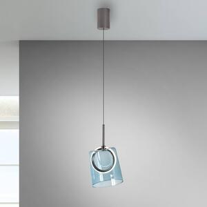 Paul Neuhaus Lampa wisząca LED Zula, niebieska, Ø 15 cm, szkło