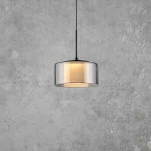 Paul Neuhaus Lampa wisząca szklana Rika, możliwość ściemniania, czarny, salon / jadalnia, szkło, nowoczesny