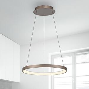 Paul Neuhaus Lampa wisząca Hoop, możliwość ściemniania, brązowy / rdzawy, salon / jadalnia, metal, nowoczesny