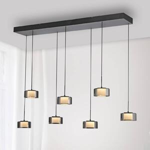 Paul Neuhaus Lampa wisząca szklana Rika, możliwość ściemniania, czarny, salon / jadalnia, szkło, nowoczesny