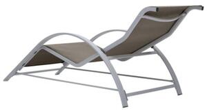 Leżaki ze stolikiem, 2 szt., aluminium, kolor taupe