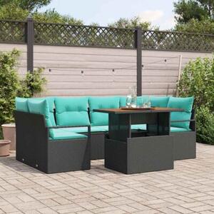 Zestaw sof na ogród z poduszką 7 szt. czanro-niebieski