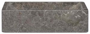 Umywalka, 45x30x12 cm, marmurowa, szara na wysoki połysk