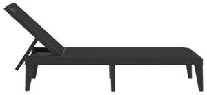 Leżak, antracytowy, 186x60x29 cm, pp