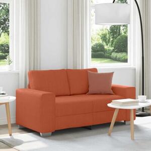 Sofa dwuosobowa czerwono-pomaraÅczowa 160x77x82 cm tkanina sztruksowa