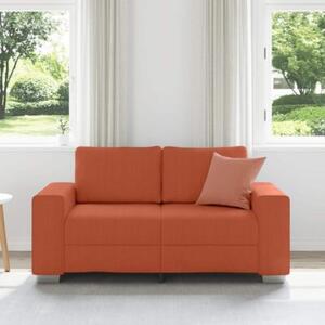 Sofa dwuosobowa czerwono-pomaraÅczowa 160x77x82 cm tkanina sztruksowa