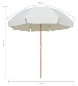 Parasol ogrodowy na stalowym słupku, 300 cm, piaskowy