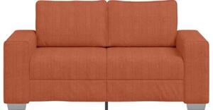 Sofa dwuosobowa czerwono-pomaraÅczowa 160x77x82 cm tkanina sztruksowa
