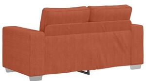 Sofa dwuosobowa czerwono-pomaraÅczowa 160x77x82 cm tkanina sztruksowa