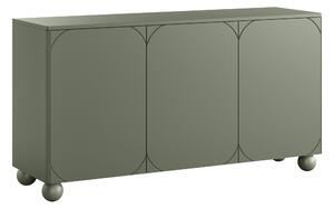 Komoda Sonatia II 150 cm trzydrzwiowa - oliwka / nogi kule