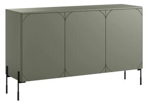 Komoda Sonatia 150 cm trzydrzwiowa - oliwka / nogi czarne