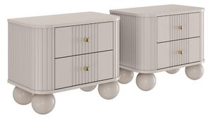 Zestaw szafek nocnych Vesper 56 cm - kaszmir / złote uchwyty / nogi kule