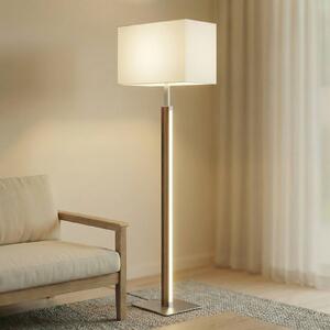 Lampa stojąca Lisene Quitani, możliwość ściemniania, ciemne drewno, salon / jadalnia, metal, design