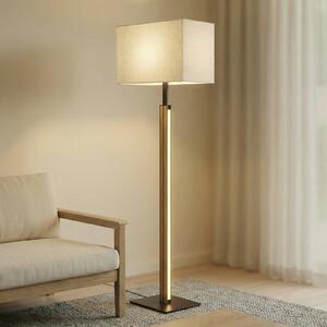 Lampa stojąca Lisene Quitani, możliwość ściemniania, jasne drewno, salon / jadalnia, metal, design