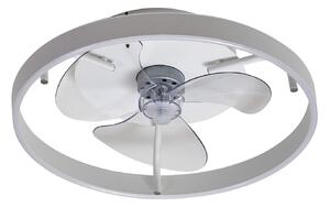 Wentylator sufitowy LED Momitu, biały, aluminium, Ø 50 cm – Lindby Lindby, Momitu, ściemnialny, biały, salon, aluminium, nowoczesny