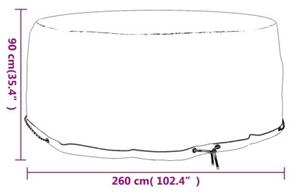 Pokrowiec na meble ogrodowe, 10 przelotek, Ø260x90 cm, okrągły
