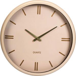 Zegar ścienny EPOCH w kolorze kremowym z metalowym akcentem, 38 cm