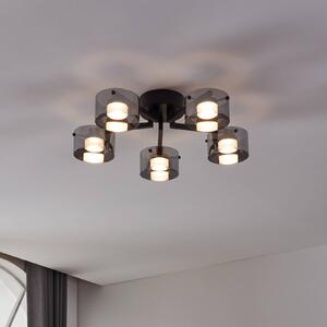 EGLO Lampa sufitowa Copillos, możliwość ściemniania, czarny, salon / jadalnia, szkło, nowoczesny