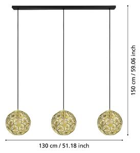 EGLO Lampa wisząca Skoura, możliwość ściemniania, mosiężny / złoty, salon / jadalnia, metal, nowoczesny
