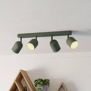 EGLO Reflektor sufitowy Tilston, ciemnozielony, długość 58 cm, 4-punktowa, stal możliwość ściemniania, zielony, salon / jadalnia, metal