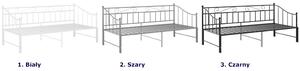 Białe metalowe łóżko rozkładane 90x200 cm - Norman