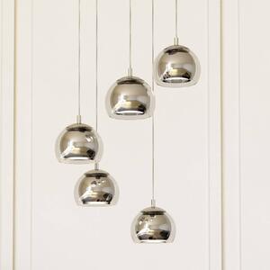 EGLO Lampa wisząca Rocamar 1, możliwość ściemniania, chromowy / srebrny, salon / jadalnia, szkło, nowoczesny