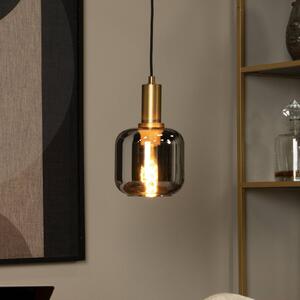 Lucide Lampa wisząca szklana Joanet, możliwość ściemniania, aluminiowy / szary / cynkowy, salon / jadalnia, szkło