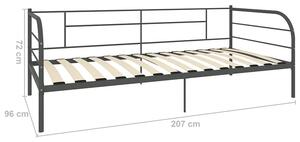 Szare metalowe łóżko pojedyncze 90x200 cm - Erea
