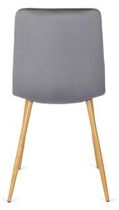 Szare minimalistyczne krzesło pikowane - Klen