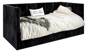 Czarne tapicerowane łóżko z pojemnikiem Lenny 5X - 3 rozmiary