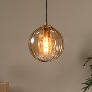 Lucide Lampa wisząca szklana Monsaraz, możliwość ściemniania, kremowy / amber, salon / jadalnia, szkło