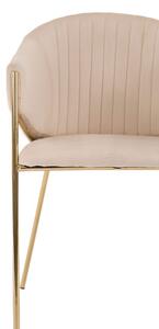 EMWOmeble Krzesło Glamour beż DC-890 / złote nogi