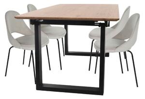 Zestaw stół rozkładany Grand + 4 krzesła do jadalni Costa Steel Black