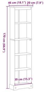 Biblioteczka corona, 46x20x170 cm, lite drewno sosnowe