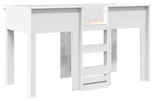 Łóżko piętrowe dla dzieci z przechowywaniem biały 75 x 190 cm