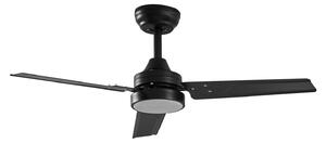 Wentylator sufitowy LED Aerallo, czarny, CCT, cichy – Lindby Lindby, Aerallo, czarny, salon, metal, nowoczesny