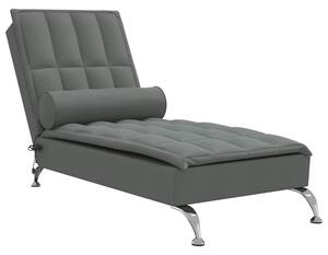 Szezlong masujÄ cy z waÅkiem, ciemnoszary, tapicerowany tkaninÄ