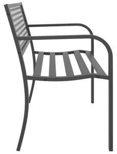 Ławka ogrodowa, 119 cm, czarna, stalowa