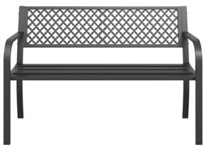 Ławka ogrodowa, 119 cm, czarna, stalowa