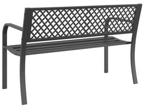 Ławka ogrodowa, 119 cm, czarna, stalowa