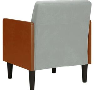 Sofa fotel z podÅokietnikami jasnoszary 55 cm aksamit